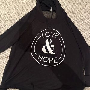 Love and hope knit see though pullover sweater
